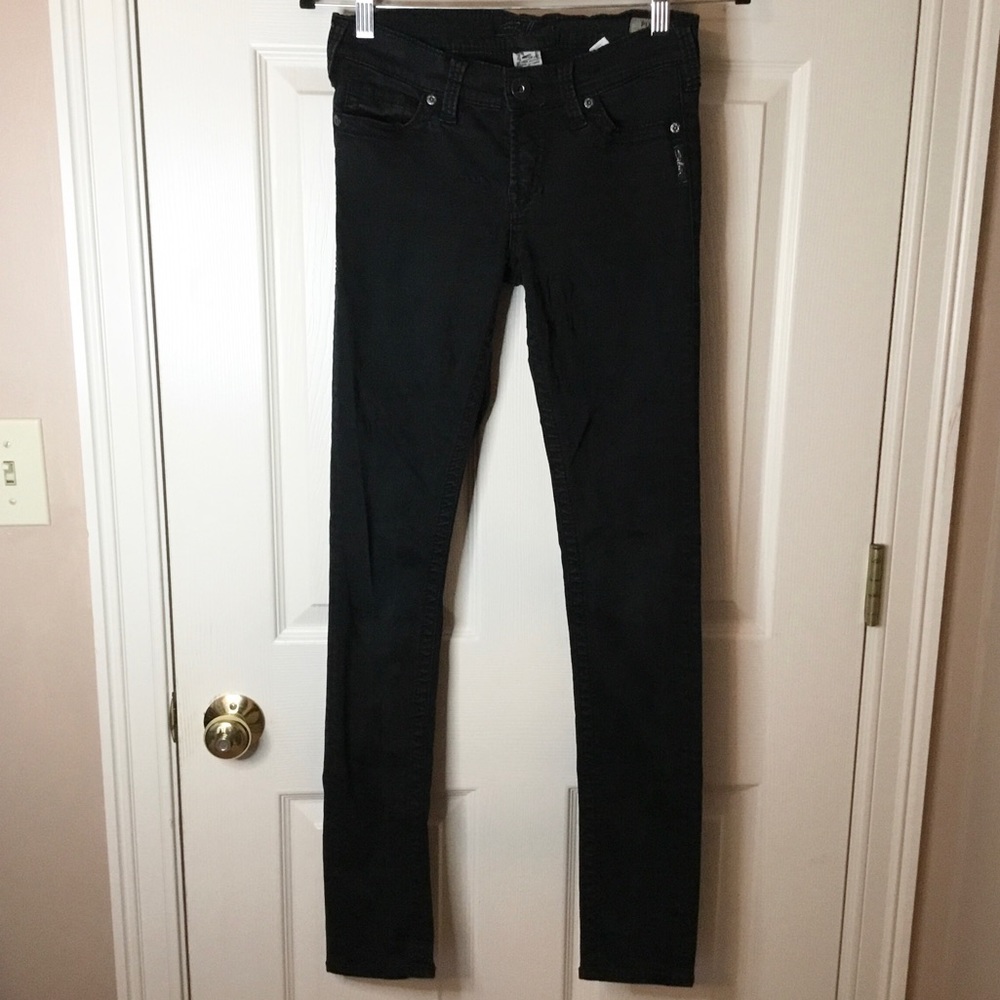 Silver Jeans Pixie Super Skinny Black Jeans - Size 26